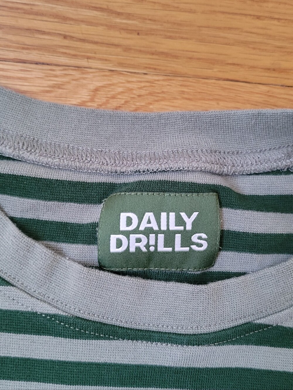 DAILY DRILLS LONG SLEEVE STRIPED GREEN SHIRT - Picture 3 of 6